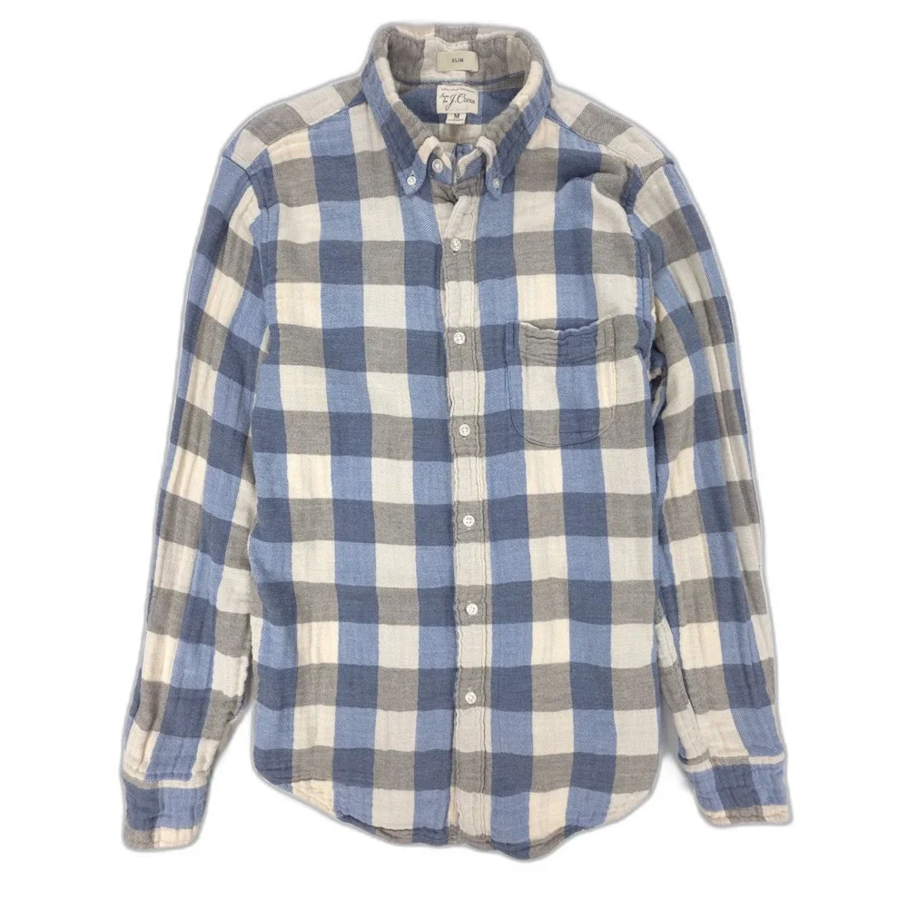 J CREW Slim Double Layered Shirt Jacket Flannel Old Money Western Casual Plaid